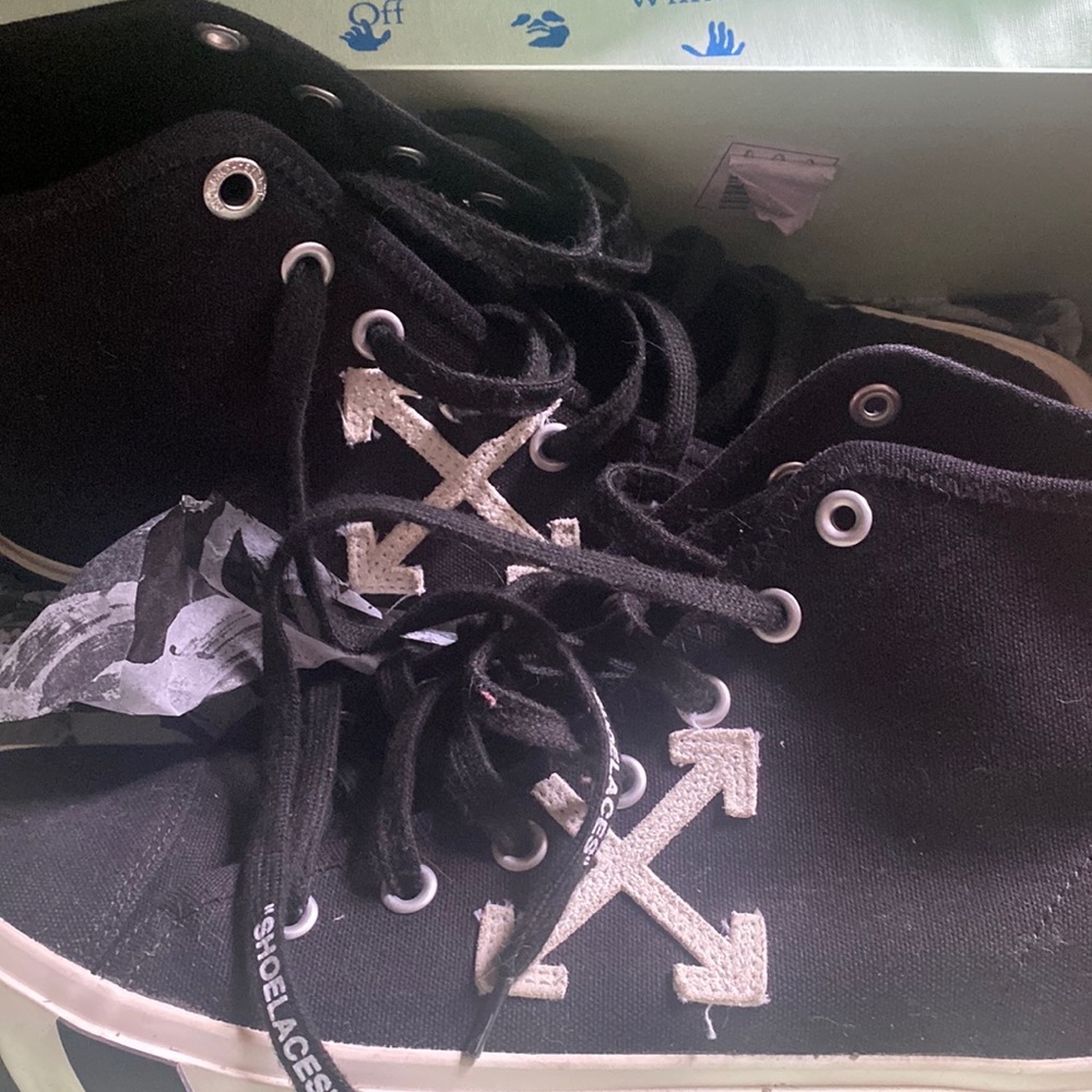 Off white mid tops( basically new)